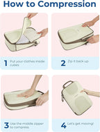 BAGSMART Compression Packing Cubes, 6 Set Packing Cubes for Suitcases, Lightweight Suitcases Organizers Bag Set & Compression