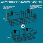 4 Pack Large Size Slatwall Baskets Set, Ventilated Metal Hanging Storage Slat Wall Basket, Mounted Slatwall Accessories for G