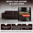 Leather Recoloring Balm - Scratch Repair & Color Restore Kit for Faded Leather, Leather Couch & Car Seats - 10OZ Leather Rest