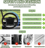 Golf Cart Steering Wheel Covers,13.5 to 14" Golf Cart Steering Wheel Cover Universal for Yamaha,EZGO TXT & RXV,Club Car DS & Precedent, Leather Comfortable, Non-Slip, Wear-Resistant (red)
