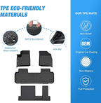 Nilight TPE Floor Mats for Chevy Traverse 8 Seats 2nd Row Bench Seat 2018 2019 2020 2021 2022 2023 2024 2025 All Weather Custom Fit Heavy Duty Floor Liners