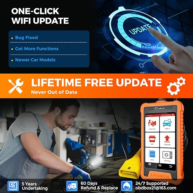 Launch Creader Elite for BMW OBD2 Scanner, 2025 Full Systems Diagnostic Bi-Directional Scan Tool, All Reset Service, ECU