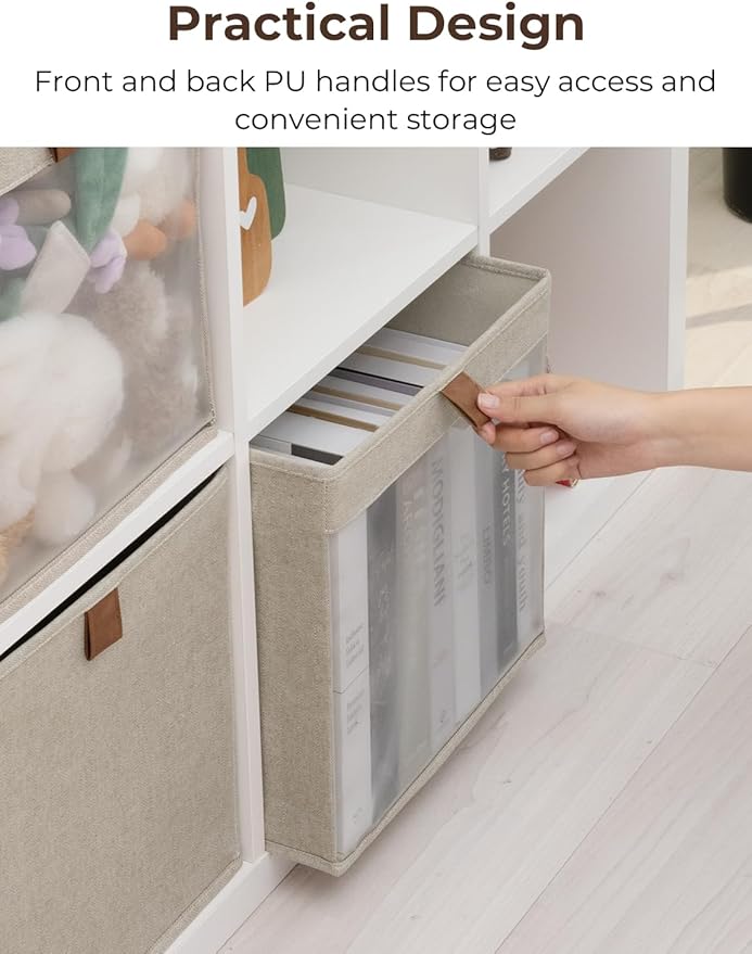 StorageWorks 11x11 Storage Cubes, Closet Storage Bins with Clear Window, Fabric Organizer for Clothes, Collapsible Storage Ba