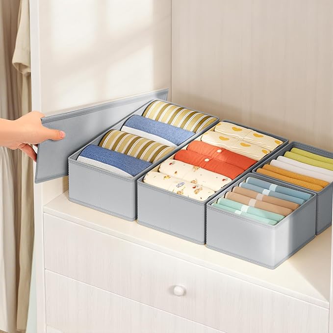 DIMJ Drawer Organizer Clothes Storage - 18 Pack Baby Dresser Organizer for Nursery, Foldable Drawer Dividers for Bedroom Clos