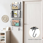 YBING Wall File Organizer Mesh Hanging Wall-mount Files Holder 6 Pack Hanging Wire Magazine Rack and Mail Holder with Hooks O