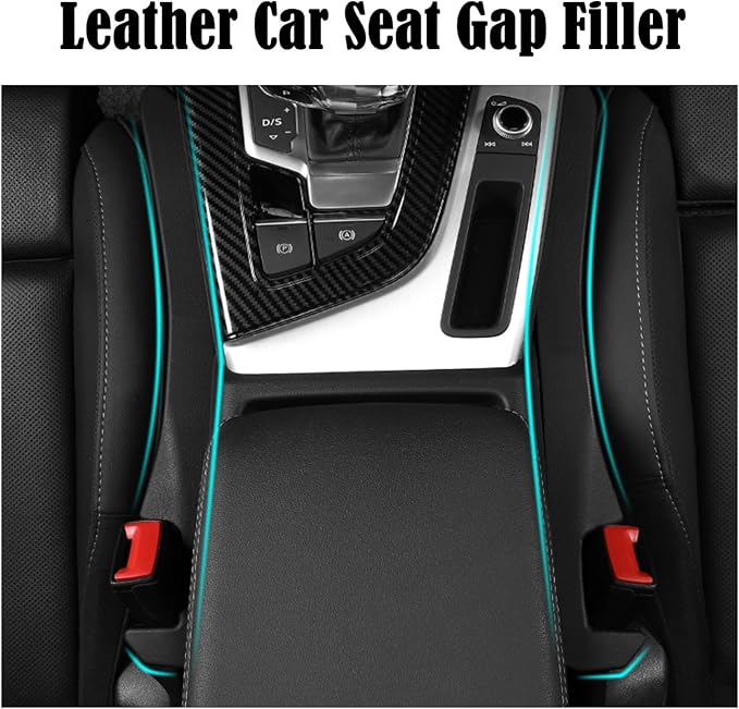 Car Seat Gap Filler Universal Fit Orgaziner for Car, SUV, Truck to Fill The Gap Between Side Seat and Console Stop Cellphone, Wallet, Keys, Coins from Dropping, 2 Pack (Black)