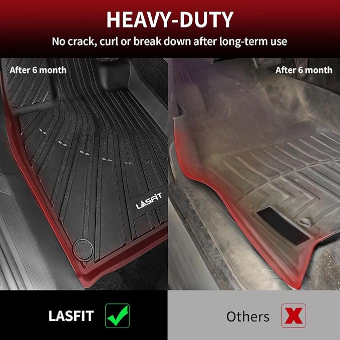 LASFIT Floor Mats & Cargo Mats for Volkswagen ID.4 2021-2026, All Weather TPE Custom Fit Floor Liners for VW ID.4 1st & 2nd Row Car Mats & Trunk Mats, Black