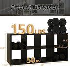 CTESNE【2026 Wooden Thick Frame 8 Cube Storage Organizer Shelf with Anti-Tipping Kits + Reversible Open Back Bookcase, Horizon