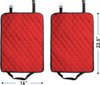 FH Group 2-Pack Diamond Stitched Faux Leather Back Seat Kick Protectors, Heavy Duty Car Kick Mat for Kids Waterproof Protecti