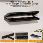 Floating Shelves for Wall Rustic Farmhouse 24 Inch Floating Shelf Bathroom Wooden Shelves for Wall Mounted Live Edge Pine She