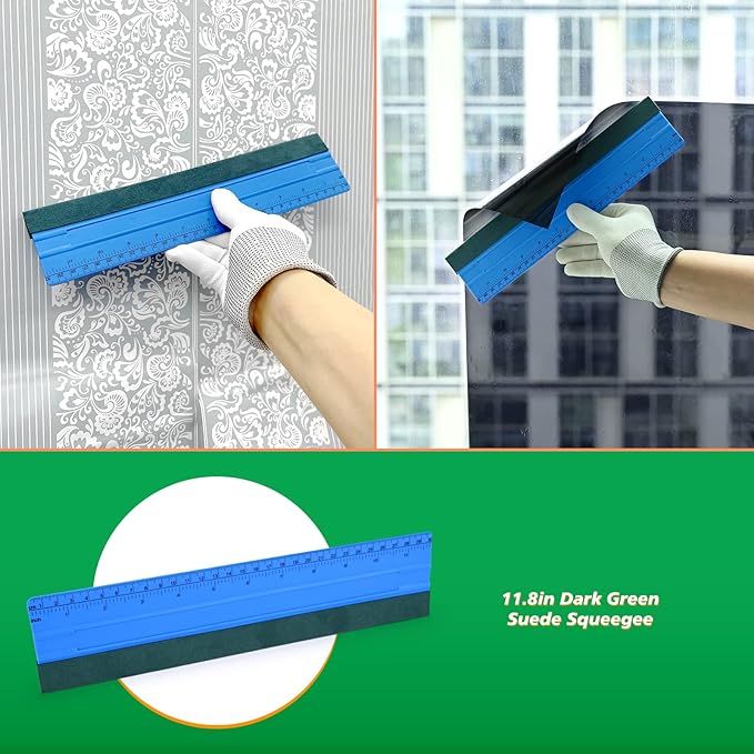EHDIS Large Vinyl Squeegee Window Tint Tool 3PCS Big Size Felt Edge Wrap Scraper for Vinyl Graphic Decal Car Wrapping Applicator Wallpaper Smoothing (Blue)