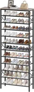 YATINEY 12 Tier Shoe Rack, Large Capacity Shoe Storage Organizer Holds 48 Pairs, Sturdy and Stable, for Entryway, Hallway, Cl