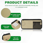 PATIKIL 1Pcs Car Sun Visor Organizer, 12.8 x 6.5 Inch PU Leather Vehicle Storage Pouch Holder for Sunglasses Card Pen Driver License Car Accessories, Beige