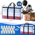 TAILI Extra Large Moving Bags, 2 Pack Clear Heavy Duty Totes For Storage with Visible Window, Wrap Around Handles, Storage Ba