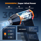 K&F Concept 2-in-1 Magnetic Compressed Air Duster, Electric Air Duster|300000RPM Vacuum Cleaner|3 Gear|Super Wind Power|Recha