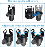 Adjustable Expandable Cup Holder for car Most Cars Trucks SUVs.-Car Cup Holder Expander fit cola Coffee Cups,2 in 1 cupholder