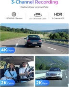 VIOFO A329S 4K 3 Channel Dash Cam, 4K Front + 2K Cabin Fisheye (210°) + 2K Rear, Power Saving Parking Mode, Wi-Fi 6 App Contr