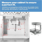 1 Pack-11.4"-16.14" H Under Sink Storage Organizer, Large 2-Tier Elegant Mesh Pull Out Shelf for Kitchen & Bathroom Cabinet O