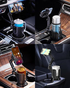 Cup Phone Holder for Car with Expandable Base, Upgraded 2 in 1 Hands Free Cellphone Holder Cupholder Car Mount, Stable Retrac