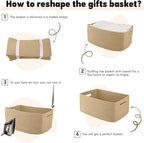 OIAHOMY Storage Basket for Shelves, Closet Cube Storage Bins Baskets for Clothes Blanket Towels, Baby Nursery, Toy Baskets Bo