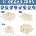 Criusia Drawer Organizer Clothes 12 Pack, Dresser Organizer for Nursery Bedroom Closet Organization and Storage - Baby Clothe
