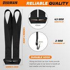 6 Rooftop Cargo Tie Down Hook Straps-Secure Any Car Roof Bag, Roof Rack Cargo Carrier,or Car Top Carrier,Durable and Solid, No Roof Rack Required, Compatible with Most Cars - Registered Patent (black)