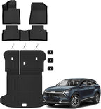 Auxko All Weather Floor Mats Cargo Mat with Backrest Mat for Kia Sportage 2023-2025 2026(Gas Only) TPE Liners Accessories Guard Odorless Anti-Slip Floor Liners Trunk Tray with Back Seat Protectors