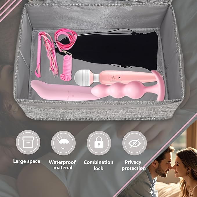 Locking Game Toy Storage Organizer Lock Box Toy Storage Bins Game Toys Storage Bags with 2 Drawstring Bags, Large capacity 15