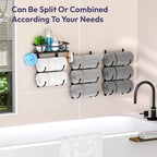 SWTYMIKI Over The Door Towel Rack - 9 Tier Towel Racks for Bathroom Wall Mounted, Towel Holder with Shelf, Hanging Rolled Tow