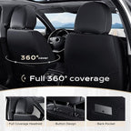Coverado Seat Covers, Car Seat Covers Full Set, Leather Seat Covers for Cars, Car Seat Protector, Black Car Seat Covers Front