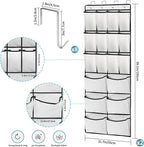 2 Packs Over the Door Shoe Organizer, 24 Extra Large Mesh Pockets Hanging Shoe Boots Rack Holder, Closet Hanging Organizers f