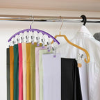 Legging Organizer for Closet, Metal Yoga Pants Hanger w/Rubber Coated 4 Pack w/10 Clips Hold 40 Leggings, Hangers Space Savin