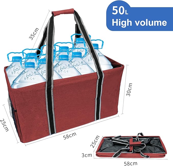 50L Utility Tote Bag Reusable Grocery Shopping Bag
