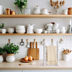 Cinnvoice 2 Pcs Wooden Tea Towel Ladder Rustic Hand Towel Stand Rack Mini Countertop Towel Stand Farmhouse Wood Counter Towel