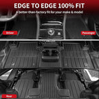 LASFIT Floor Mats for Jeep Grand Cherokee L 2021-2025 2026 (ONLY for 6-Passengers Without Center Console) All Weather TPE Custom Fit Car Mats Floor Liners 1st & 2nd & 3th Row, Black