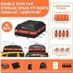 Asinking Car Roof Bag Rooftop top Cargo Carrier Bag 15 Cubic feet Waterproof for All Cars with/Without Rack, Includes Anti-Slip Mat, 10 Reinforced Straps, 6 Door Hooks, Luggage Lock