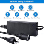 AC to DC Converter, 100V ~ 240V to 12V 10A 120W, Car Cigarette Lighter Socket AC/DC Power Supply Adapter Transformer for Tire