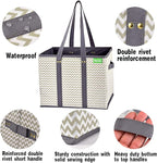 NERUB Reusable Grocery Tote Bags - Heavy Duty with Reinforced Bottom, Foldable Large Shopping Bags for Groceries (3 Pack)