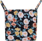 Boho Fabric Storage Basket, Large Capacity Laundry Basket, 12.2'' x 10.23'' x 10.23'' Collapsible Laundry Hamper with Easy Ca