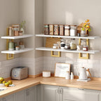 HOOBRO Floating Shelves, 15 Inch Wall Shelf Set of 3, Wall Mounted Storage Shelves 2-Tier, Hanging Bathroom Shelves, for Livi