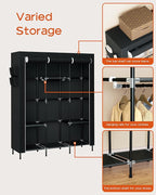 CASAMAYA Portable Closet, 51.2 Inch Large Capacity Wardrobe Closet with Cover, Clothes Storage Organizer with Shelves and 3 H