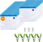 Reusable Sous Vide Bags 53Pcs BPA-Free, Ideal for Freshness Preservation, 45 Zipper Bags, 3 Seal Clips ＆ 5 Cooking Clips, Hea
