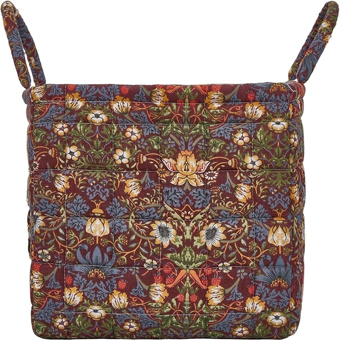 Boho Fabric Storage Basket, Large Capacity Laundry Basket, 12.2'' x 10.23'' x 10.23'' Collapsible Laundry Hamper with Easy Ca