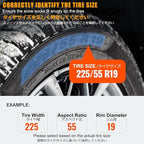 Tire Socks For Snow,Tire Snow Socks,Snow Chain,Car Snow Chains For Tires,Two-Pack,Easy To Install,Strong Grip,Reusable,For Em