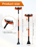57" Extendable Ice Scrapers for Car Windshield 2-in-1 Snow Brush for Car Snow Scraper for Car Snow Scraper and Drush with Ergonomic Foam Grip for Cars, Trucks, SUVs with 360� Pivoting Brush Head