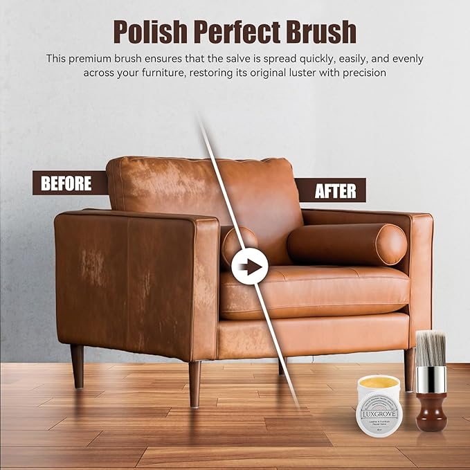 LUXGROVE® Leather & Furniture Repair Salve- Polisher, Leather Cleaner & Conditioner to Soften, Protect & Restore Leathercraft