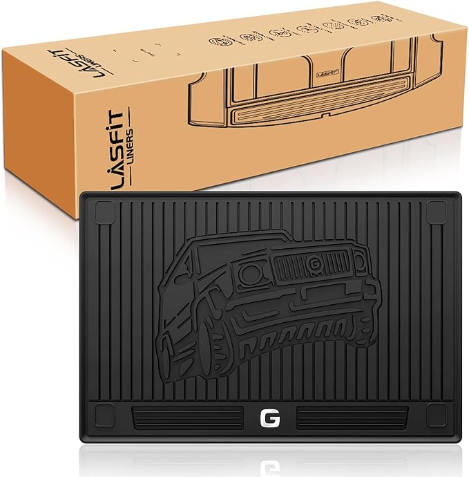 LASFIT Cargo Mat for Mercedes Benz G Class G550 / G580 / G63 AMG SUV 2026 2025 2024 2023 2022 2021 2020 2019, All Weather TPE Custom Fit Cargo Liner for G Class Trunk Mat, Black