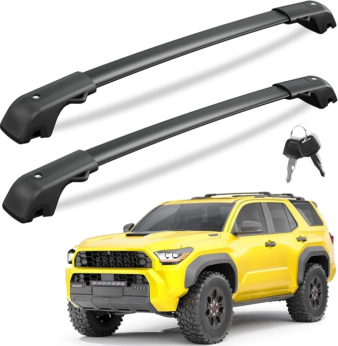 KINGGERI 300LBS Lockable Roof Rack Cross Bars Compatible with Toyota 4Runner 2025 2026 with Raised Side Rails, Aluminum Roof Rails Crossbars Rooftop Cargo Basket Carrier Bag Luggage SUV Accessories