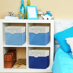 Geiserailie 6 Pcs 11 x 11 Inch Cube Storage Bins Fabric Storage Organizer Bins Foldable Cube Baskets with Sturdy Carry Handle