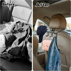 2 Pcs Hard Hat Holder for Truck, Car Holder Organizer with 5 Hooks Car Seat Back Organizers for Caps Jacket Tool Bag Safety Helmet Hard hat Accessories for Men and Women